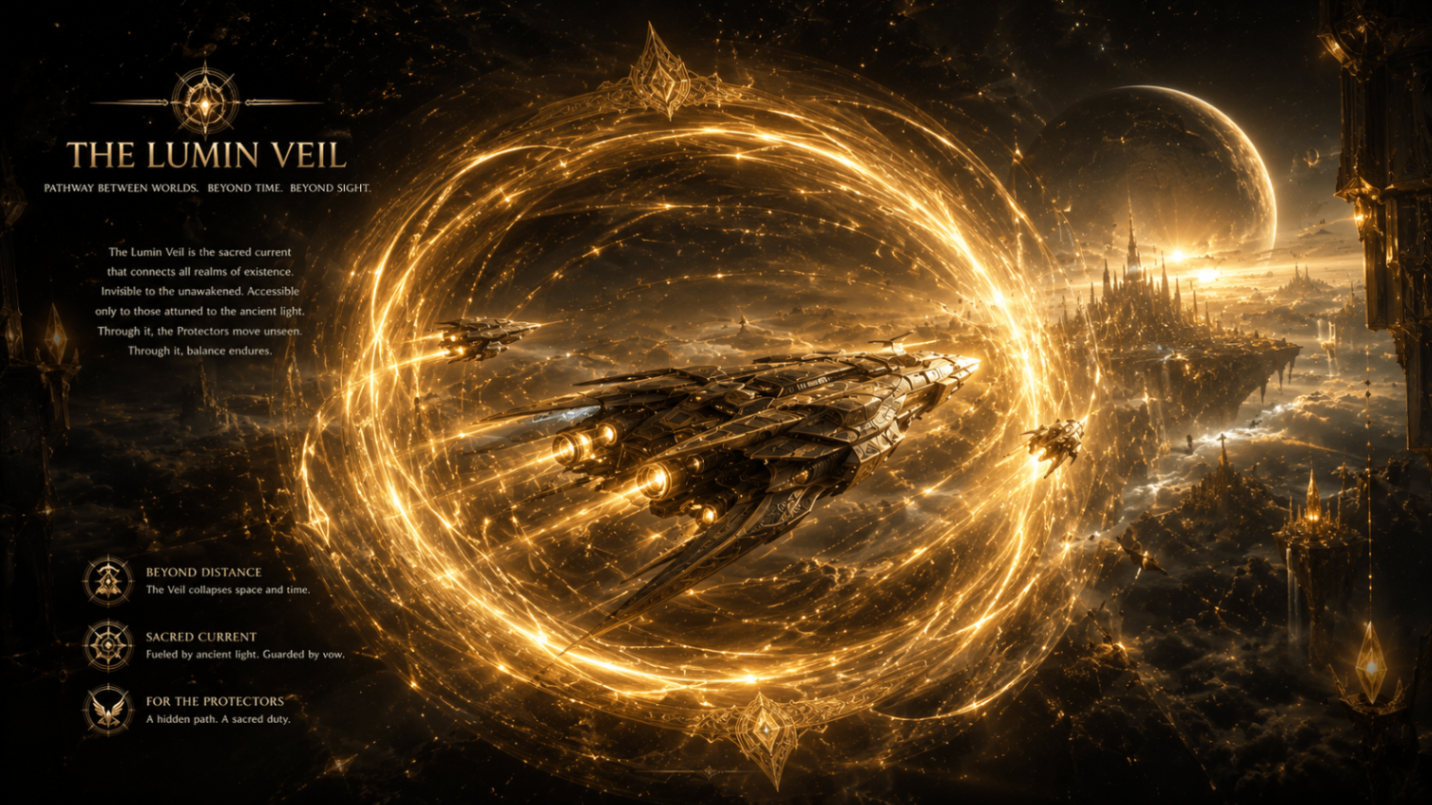 The Lumin Veil — sacred golden current between worlds